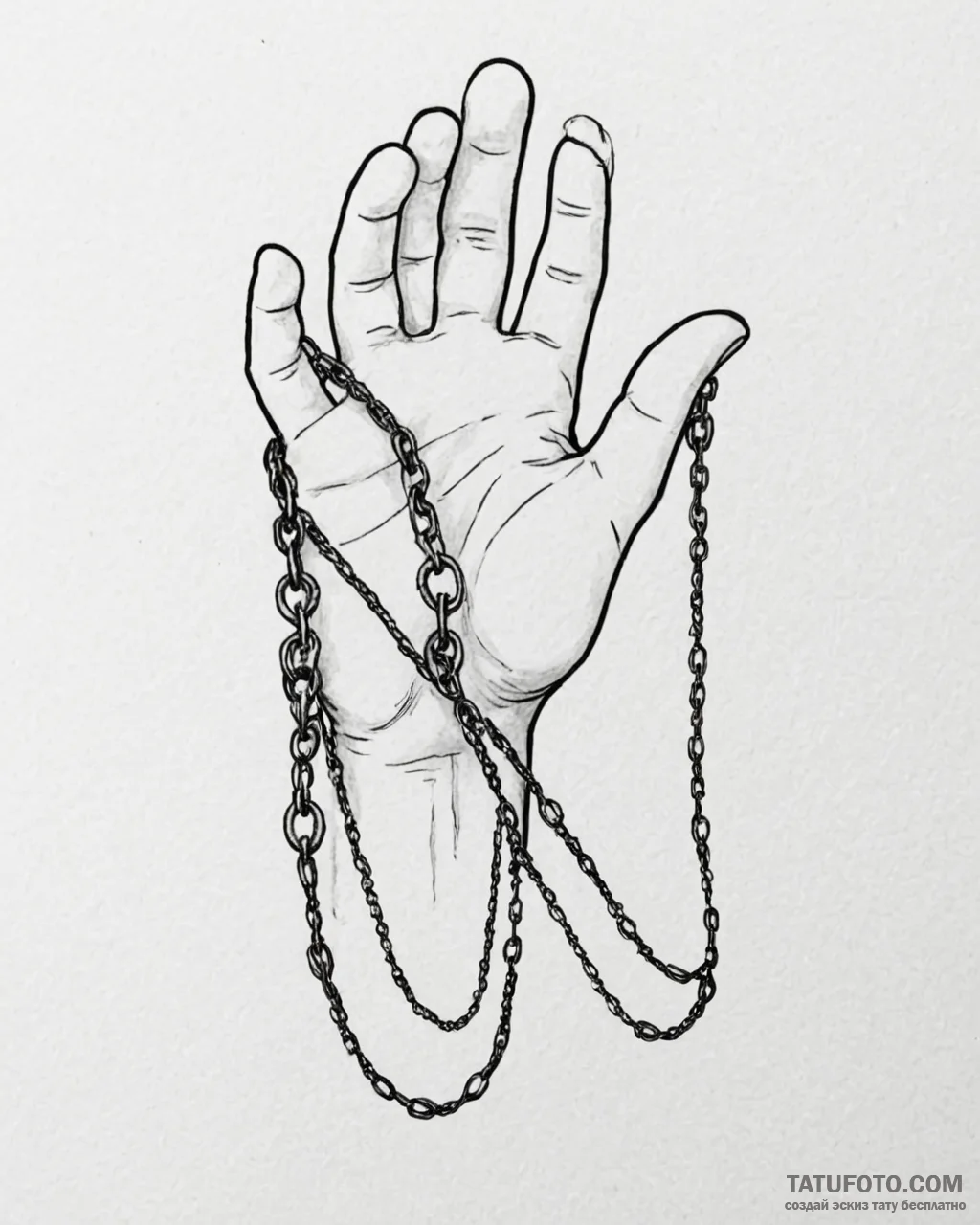 Tattoo sketch, broken chains falling away fro… — эскиз тату (№1753580813_0, 27.07.2025 01:46) — Tatufoto.com