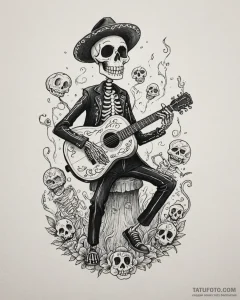 Tattoo sketch, miguel from coco playing guita... - эскиз тату (№1753582462_0, 27.07.2025 02:14) — Tatufoto.com