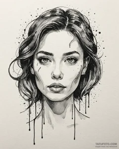 портреты в стиле олдскул, tattoo drawing outl... - эскиз тату (№1753582872_0, 27.07.2025 02:21) — Tatufoto.com