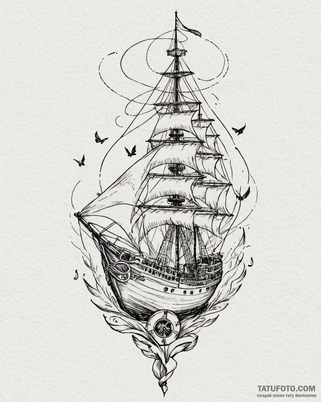 Tat tattoo sketch, musical staff wrapped arou… — эскиз тату (№1753583268_0, 27.07.2025 02:27) — Tatufoto.com