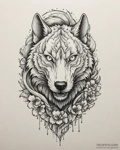Tat tattoo sketch, cybernetic wolf with led e... - эскиз тату (№1753586750_0, 27.07.2025 03:25) — Tatufoto.com