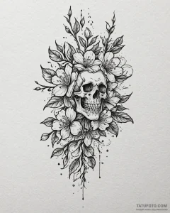 Tat tattoo sketch, traditional japanese cherr... - эскиз тату (№1753587155_0, 27.07.2025 03:32) — Tatufoto.com