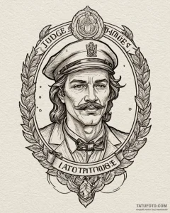 судья, concept art for tattoo, old school tra... - эскиз тату (№1753589809_0, 27.07.2025 04:16) — Tatufoto.com