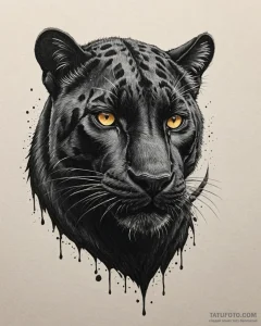 Tattoo sketch, panther with sleek black fur a... - эскиз тату (№1753590630_0, 27.07.2025 04:30) — Tatufoto.com