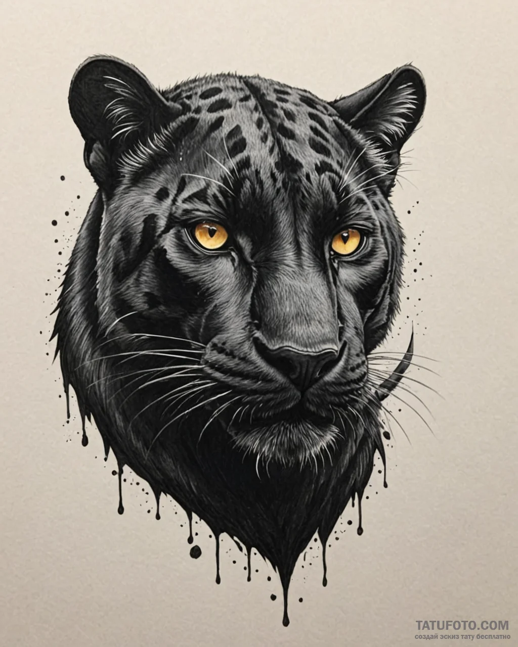 Tattoo sketch, panther with sleek black fur a... - эскиз тату (№1753590630_0, 27.07.2025 04:30) — Tatufoto.com