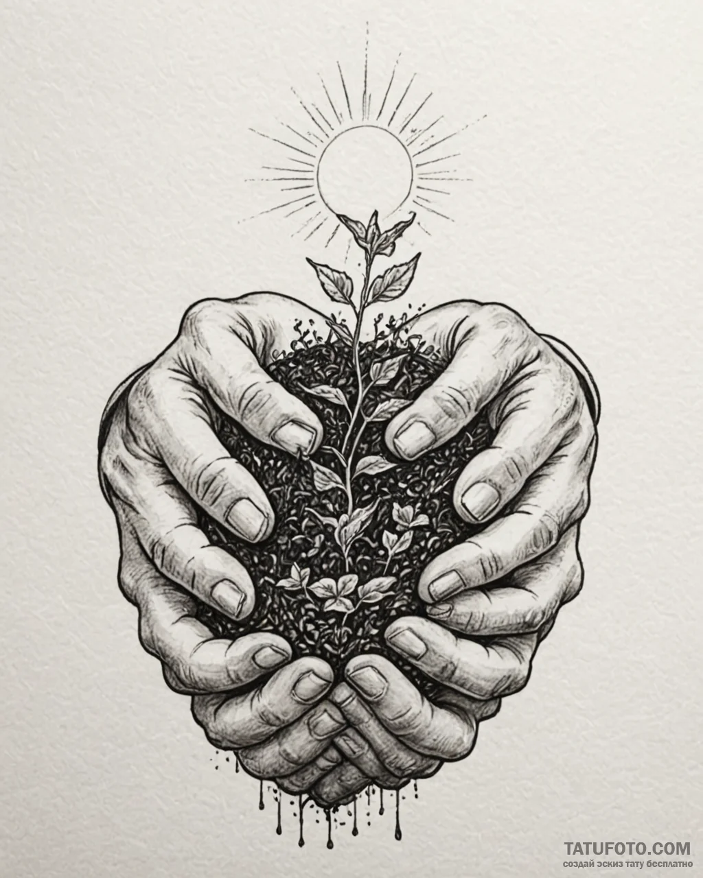 Tat tattoo sketch, farmer’s hands holding soi... - эскиз тату (№1753591821_0, 27.07.2025 04:50) — Tatufoto.com
