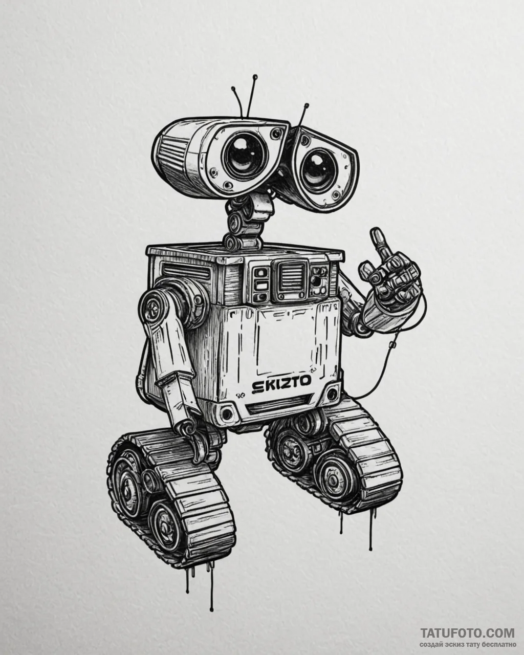 Eskizto, tattoo sketch, wall-e mechanical det... - эскиз тату (№1753596185_0, 27.07.2025 06:03) — Tatufoto.com