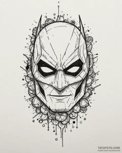 Tattoo sketch, snowball’s superhero mask clos... - эскиз тату (№1753596383_0, 27.07.2025 06:06) — Tatufoto.com