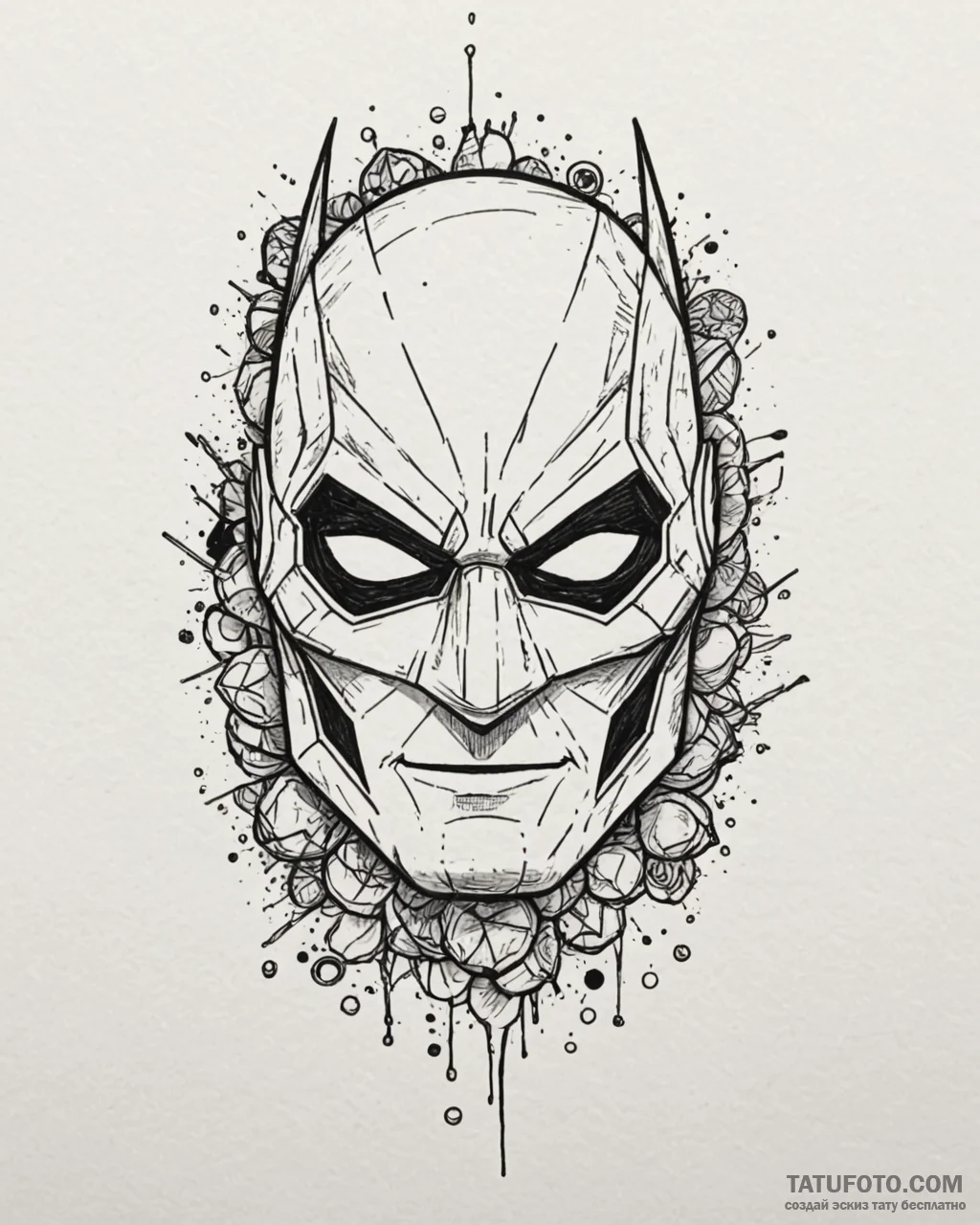Tattoo sketch, snowball’s superhero mask clos... - эскиз тату (№1753596383_0, 27.07.2025 06:06) — Tatufoto.com