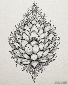 Tat tattoo sketch, sacred plant motifs such a... - эскиз тату (№1753598756_0, 27.07.2025 06:45) — Tatufoto.com