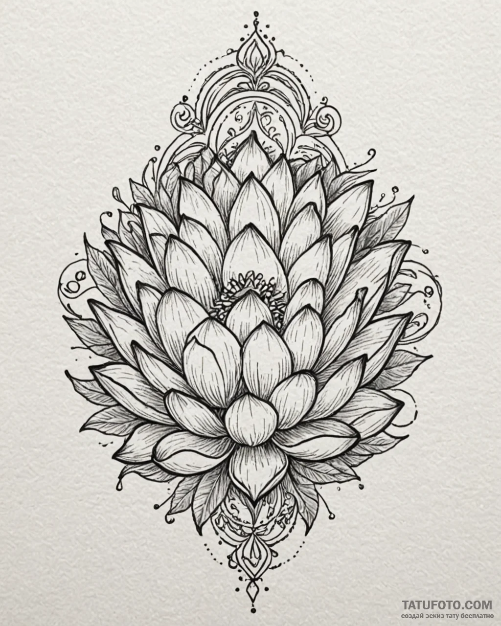 Tat tattoo sketch, sacred plant motifs such a... - эскиз тату (№1753598756_0, 27.07.2025 06:45) — Tatufoto.com
