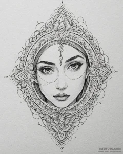 Tattoo sketch, minimalist single-line portrai... - эскиз тату (№1753603709_0, 27.07.2025 08:08) — Tatufoto.com