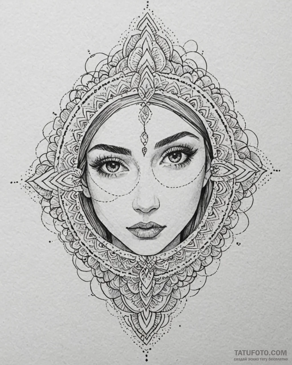 Tattoo sketch, minimalist single-line portrai... - эскиз тату (№1753603709_0, 27.07.2025 08:08) — Tatufoto.com