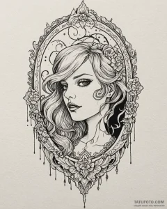 Tattoo sketch, other mother looming over door... - эскиз тату (№1753604303_0, 27.07.2025 08:18) — Tatufoto.com