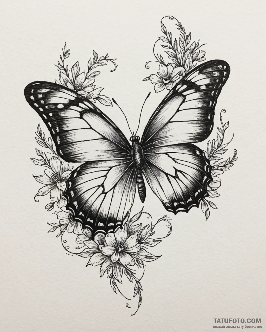 Tat tattoo sketch, colorful butterfly resting... - эскиз тату (№1753605096_0, 27.07.2025 08:31) — Tatufoto.com