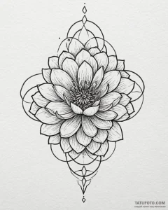 Tat tattoo sketch, minimalist geometric flowe... - эскиз тату (№1753606284_0, 27.07.2025 08:51) — Tatufoto.com