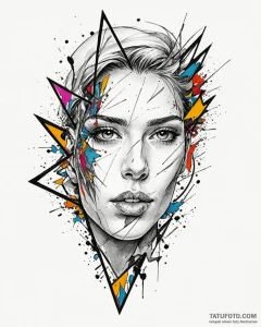 Tat tattoo sketch, abstract human face fragme... - эскиз тату (№1753606482_0, 27.07.2025 08:54) — Tatufoto.com