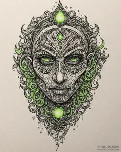 Tattoo sketch, disgust making face with toxic... - эскиз тату (№1753607274_0, 27.07.2025 09:07) — Tatufoto.com
