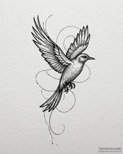 Tat tattoo sketch, minimalist bird silhouette... - эскиз тату (№1753609448_0, 27.07.2025 09:44) — Tatufoto.com