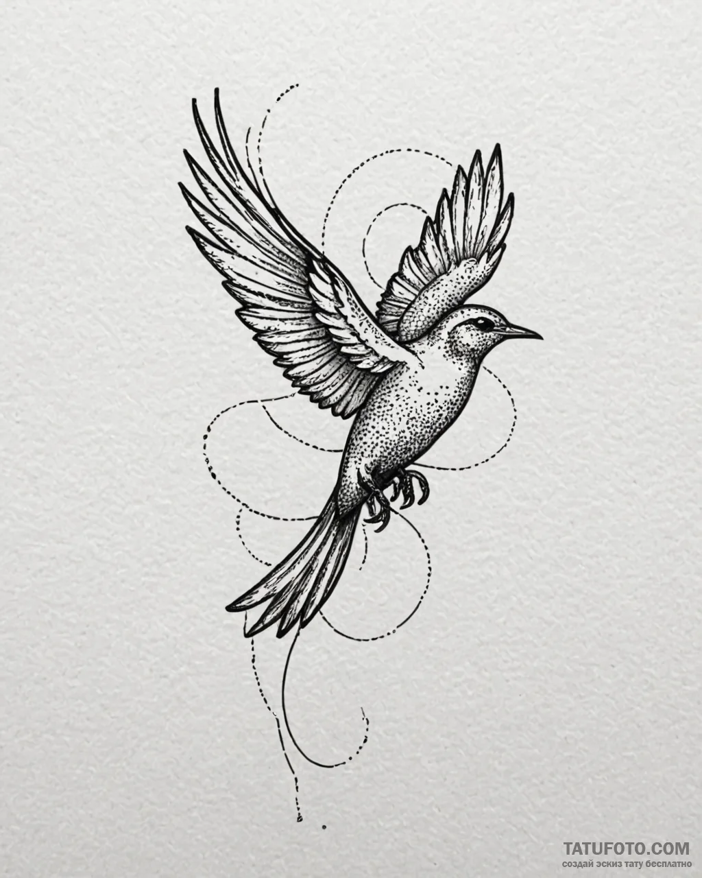 Tat tattoo sketch, minimalist bird silhouette... - эскиз тату (№1753609448_0, 27.07.2025 09:44) — Tatufoto.com
