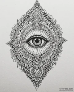 Tat tattoo sketch, glowing aura emanating fro... - эскиз тату (№1753610041_0, 27.07.2025 09:54) — Tatufoto.com