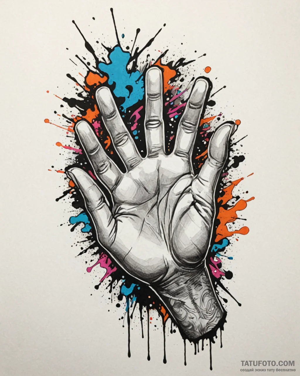 Tat tattoo sketch, graffiti artist’s hand spr... - эскиз тату (№1753610238_0, 27.07.2025 09:57) — Tatufoto.com