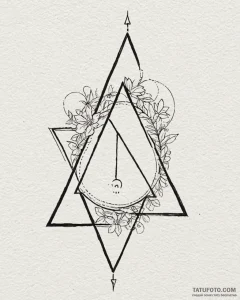 Tattoo sketch, clean geometric triangle with... - эскиз тату (№1753610634_0, 27.07.2025 10:03) — Tatufoto.com