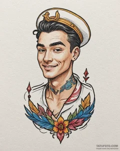 Tattoo sketch, lilo’s face close-up smiling,... - эскиз тату (№1753612223_0, 27.07.2025 10:30) — Tatufoto.com