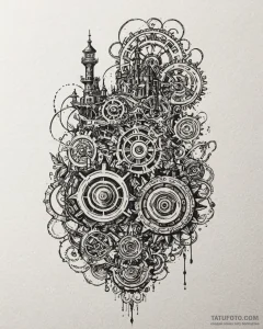 Tattoo sketch, howl’s moving castle silhouett... - эскиз тату (№1753612426_0, 27.07.2025 10:33) — Tatufoto.com