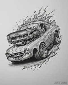 Tattoo sketch, lightning mcqueen roaring engi... - эскиз тату (№1753618373_0, 27.07.2025 12:12) — Tatufoto.com