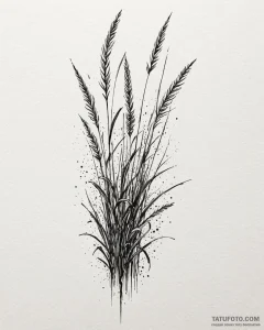 Tat tattoo sketch, delicate reeds bending gen... - эскиз тату (№1753618770_0, 27.07.2025 12:19) — Tatufoto.com