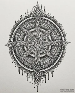 Tat tattoo sketch, crossed wrench and gear wi... - эскиз тату (№1753618968_0, 27.07.2025 12:22) — Tatufoto.com