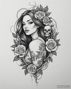 Eskizto, tattoo sketch, eve flying with glowi... - эскиз тату (№1753619766_0, 27.07.2025 12:36) — Tatufoto.com
