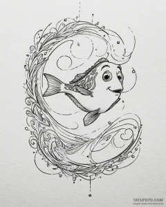 Eskizto, tattoo sketch, dory confused with sw... - эскиз тату (№1753619965_0, 27.07.2025 12:39) — Tatufoto.com
