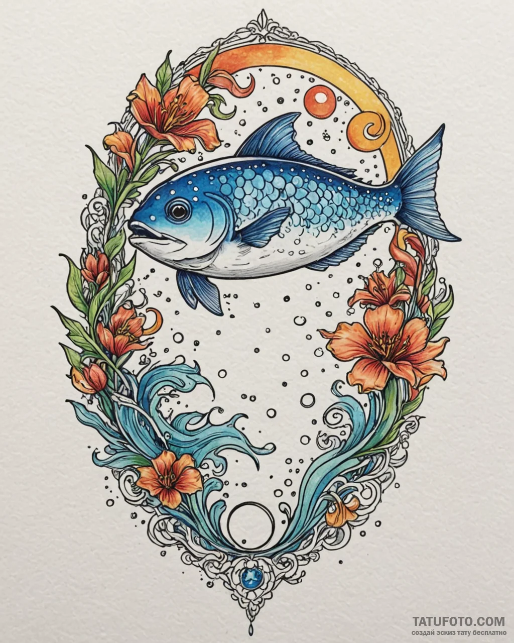 Eskizto, tattoo sketch, dory with sparkling e... - эскиз тату (№1753622368_0, 27.07.2025 13:19) — Tatufoto.com
