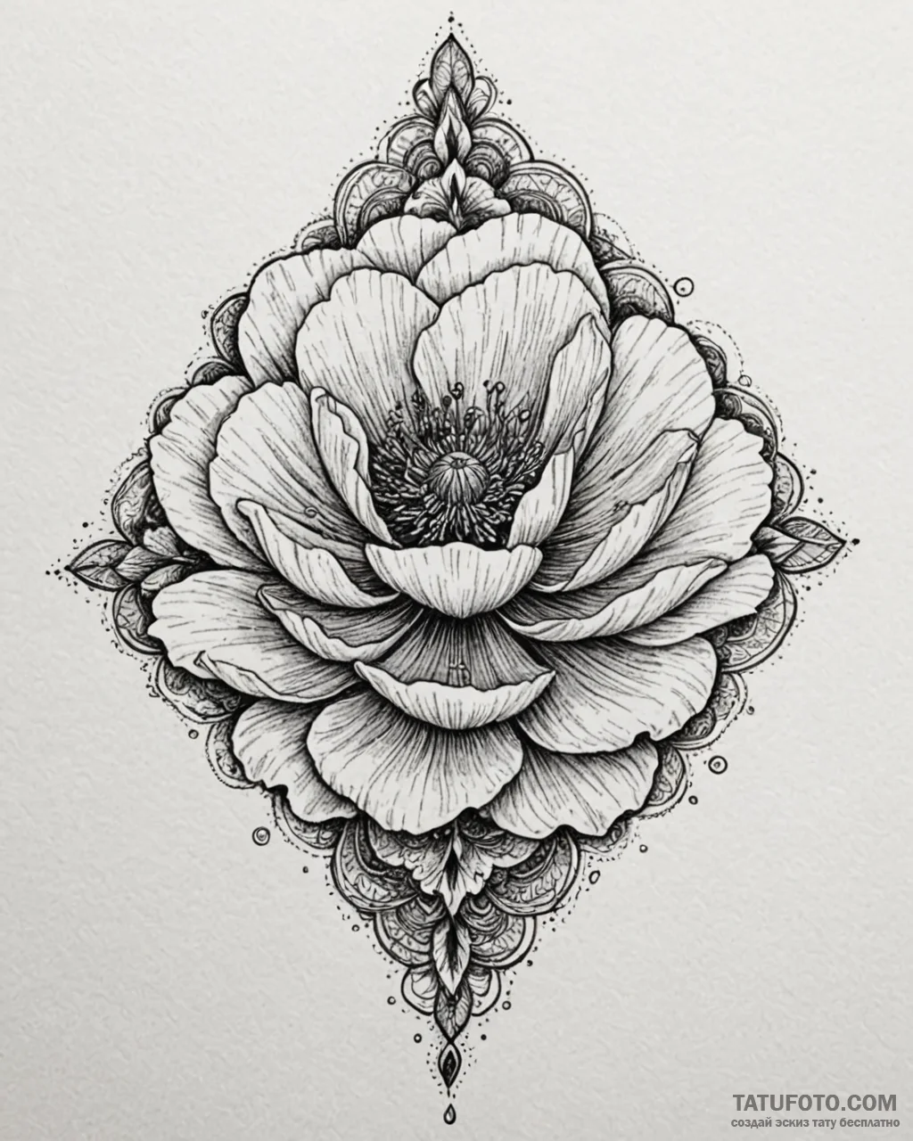 Tat tattoo sketch, poppy with flowing dress m... - эскиз тату (№1753624999_0, 27.07.2025 14:03) — Tatufoto.com