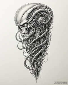 рукав - биомеханика - эскиз тату (№1753626788_0, 27.07.2025 14:33) — Tatufoto.com