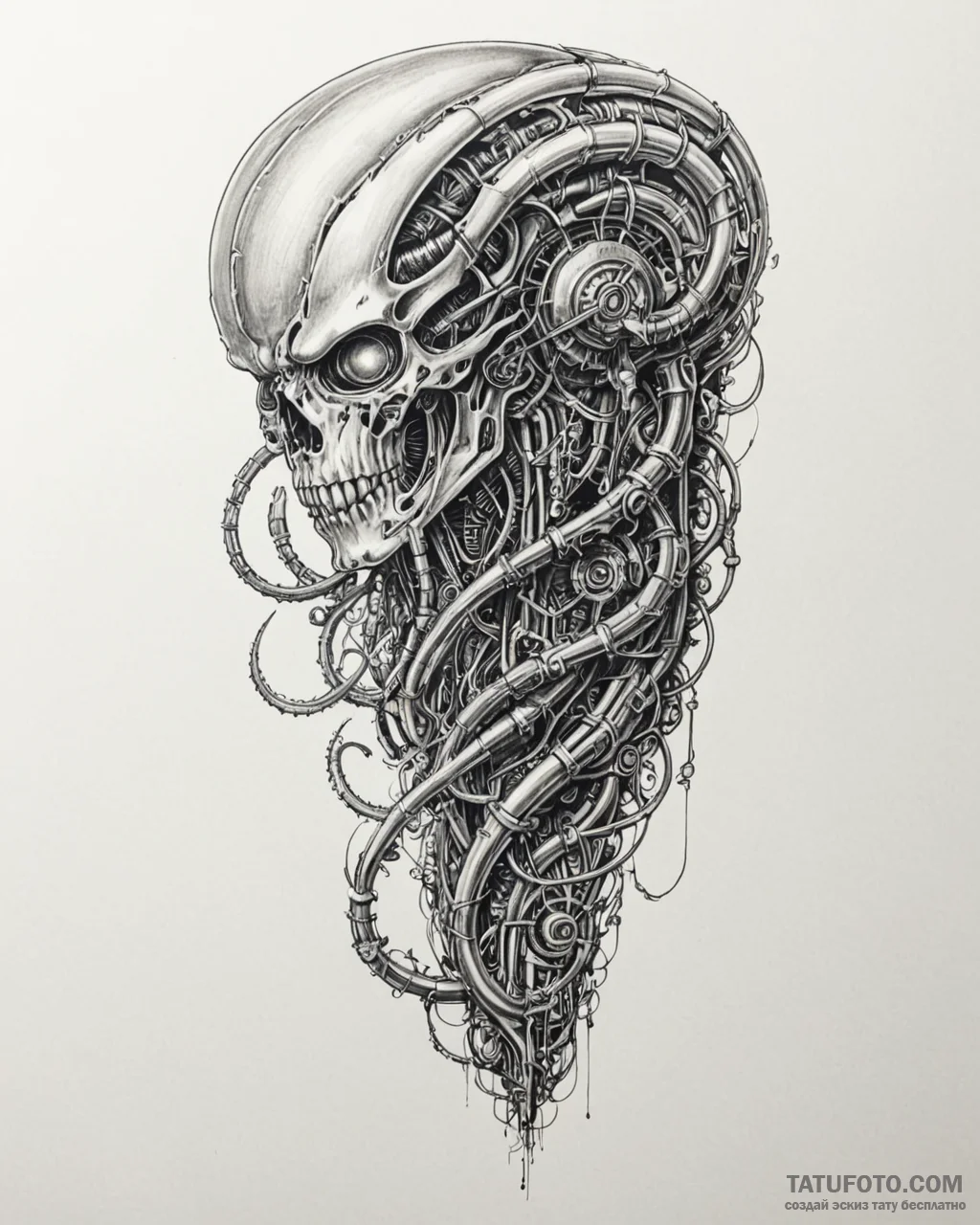 рукав - биомеханика - эскиз тату (№1753626788_0, 27.07.2025 14:33) — Tatufoto.com