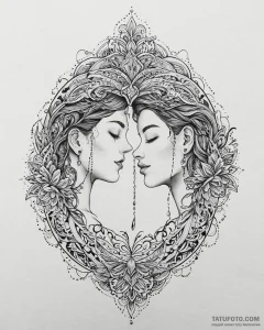 Tattoo sketch, jim and morph duo with playful... - эскиз тату (№1753628070_0, 27.07.2025 14:54) — Tatufoto.com