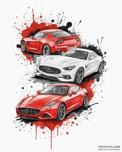 тачки (cars, 2006), artistic tattoo sketch, s... - эскиз тату (№1753628667_0, 27.07.2025 15:04) — Tatufoto.com