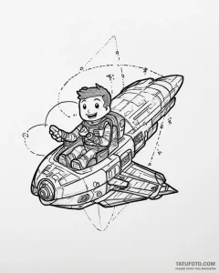 Tattoo sketch, emmet and wyldstyle riding spa... - эскиз тату (№1753630689_0, 27.07.2025 15:38) — Tatufoto.com