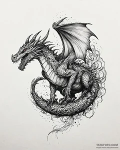Tattoo sketch, hiccup riding dragon with wind... - эскиз тату (№1753631283_0, 27.07.2025 15:48) — Tatufoto.com