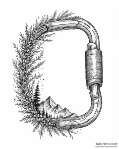 Tat tattoo sketch, mountain climber’s carabin... - эскиз тату (№1753632283_0, 27.07.2025 16:04) — Tatufoto.com