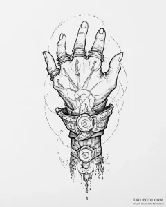 Tat tattoo sketch, ekko wielding time-manipul... - эскиз тату (№1753634535_0, 27.07.2025 16:42) — Tatufoto.com