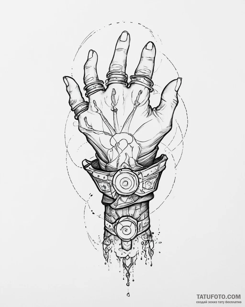 Tat tattoo sketch, ekko wielding time-manipul... - эскиз тату (№1753634535_0, 27.07.2025 16:42) — Tatufoto.com