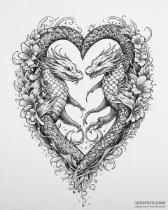 Tattoo sketch, sea monster tails intertwined... - эскиз тату (№1753636334_0, 27.07.2025 17:12) — Tatufoto.com