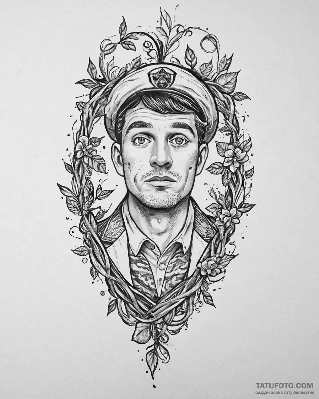 Eskizto, tattoo sketch, melman tangled in vin... - эскиз тату (№1753637749_0, 27.07.2025 17:35) — Tatufoto.com