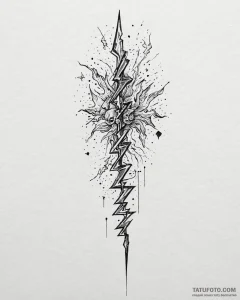 шторм и молнии, tattoo line art, blackwork ta... - эскиз тату (№1753640202_0, 27.07.2025 18:16) — Tatufoto.com