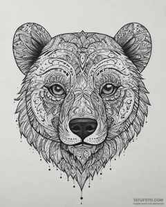 Tattoo sketch, brother bear tribal mask with... - эскиз тату (№1753642040_0, 27.07.2025 18:47) — Tatufoto.com