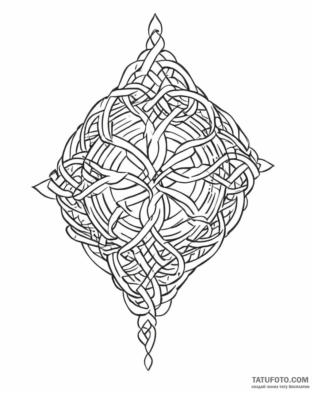 кельтский узор - скетч, чёрно-белая - эскиз тату (№1753642304_0, 27.07.2025 18:51) — Tatufoto.com
